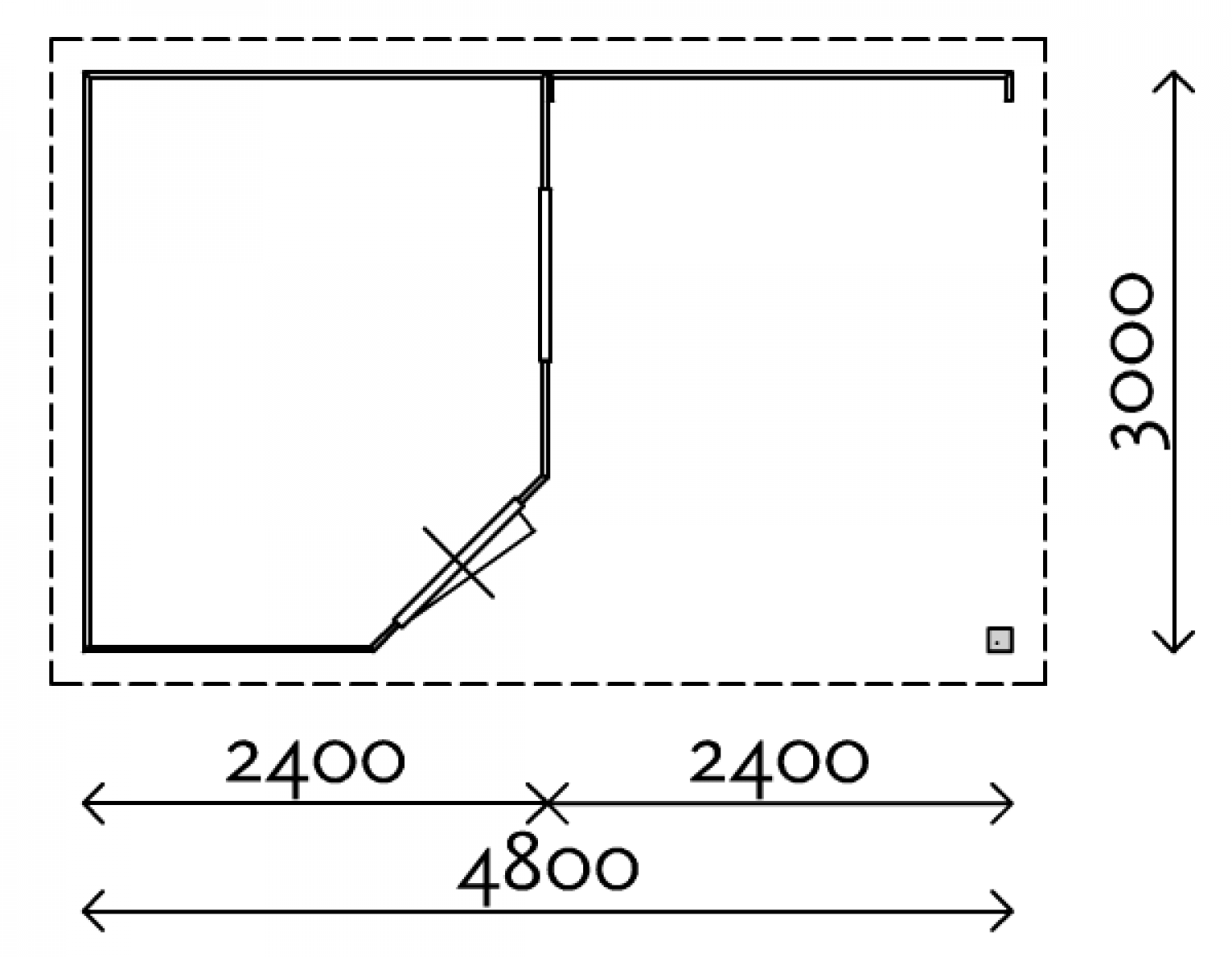 Lugarde Tuinhuis P5L 480x300 cm - 28 mm - plattegrond