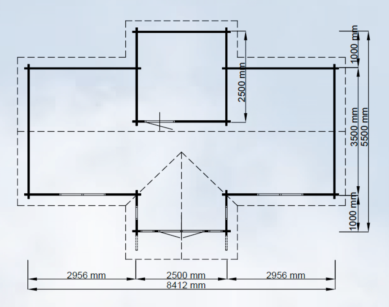 Lugarde Blokhut Daisy 44mm B52 - 550x850 cm