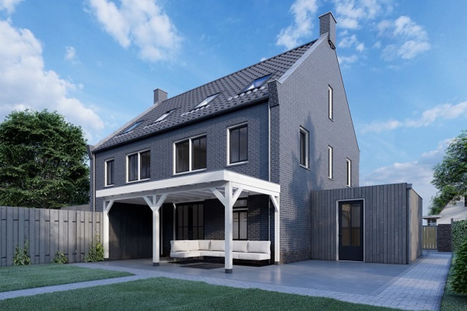 Aanbouwveranda Ancona 375x390 cm - plat dak
