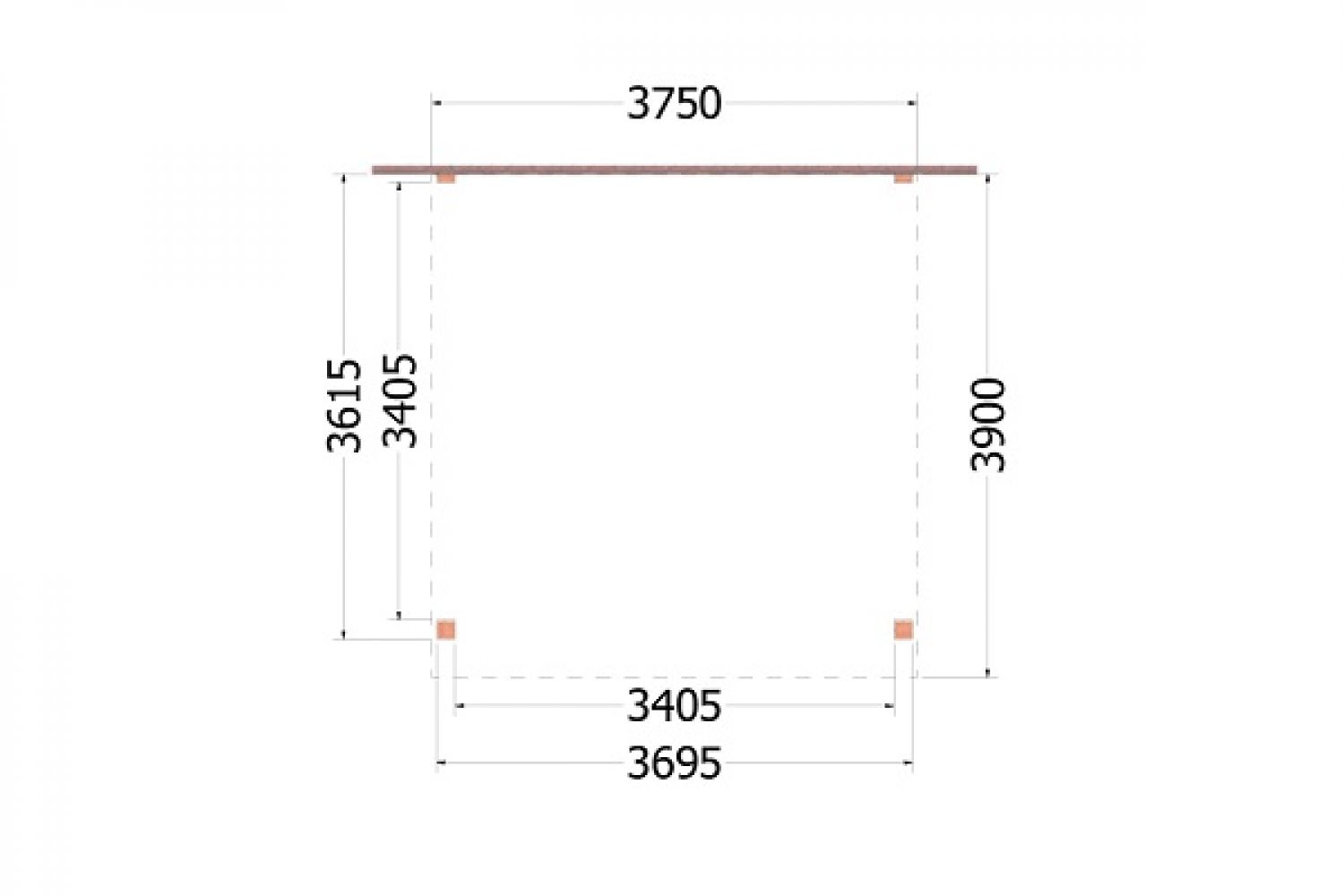 Plattegrond aanbouwveranda Ancona