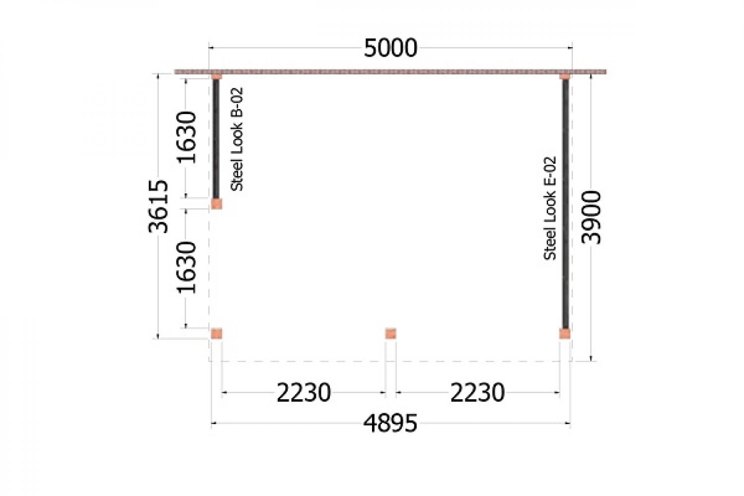 Plattegrond aanbouwveranda Ancona