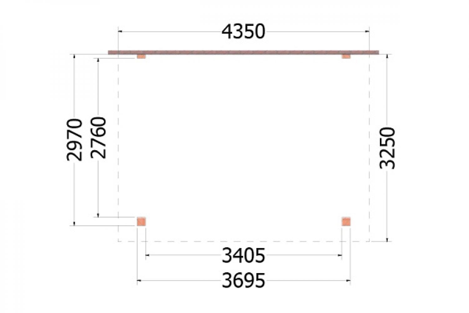 Plattegrond aanbouwveranda Lucca