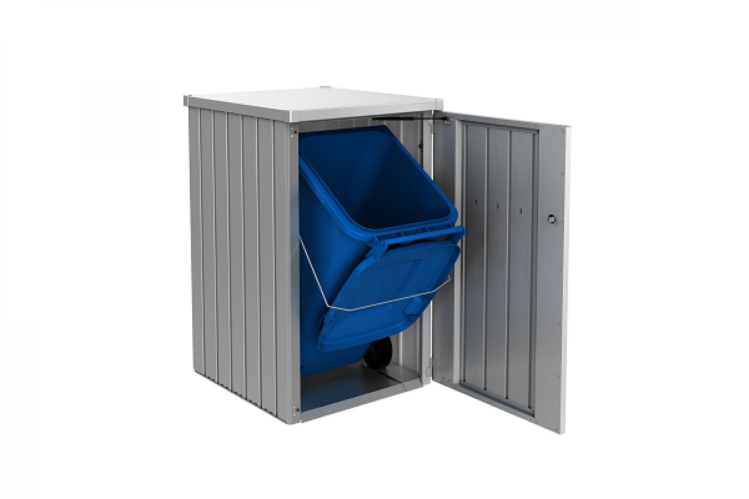 Metalen containerberging Alex 80x88x129 cm - Donkergrijs/zilver