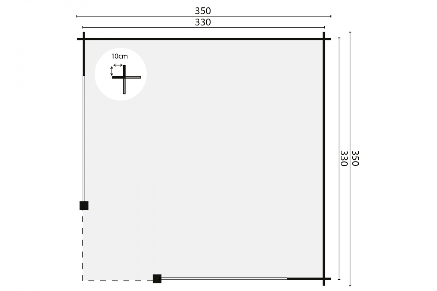 Paviljoen Barbara - 350x350 cm