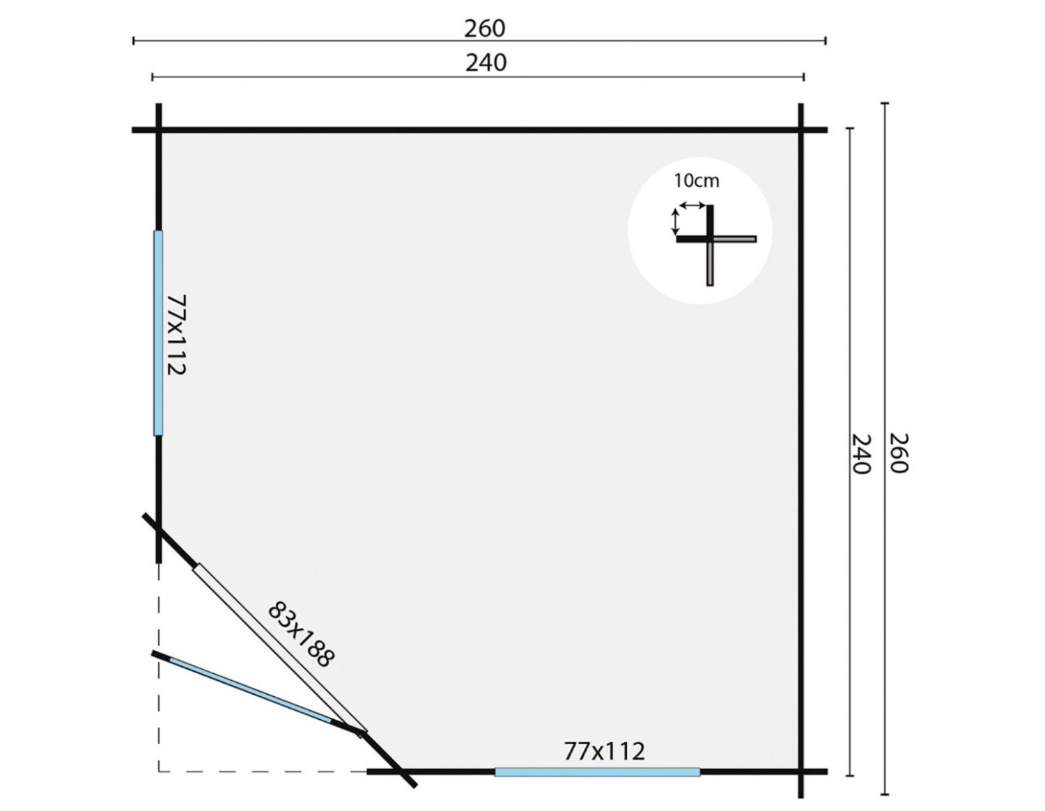 TuinDeco blokhut Daniel - plattegrond