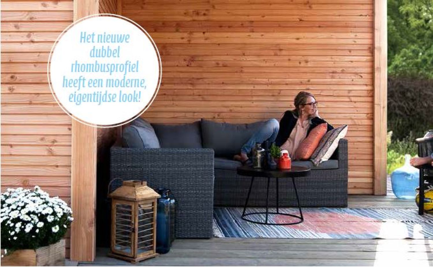 Woodvision Douglas dubbel rhombusprofiel 2,8x14 cm | 300 cm - blank