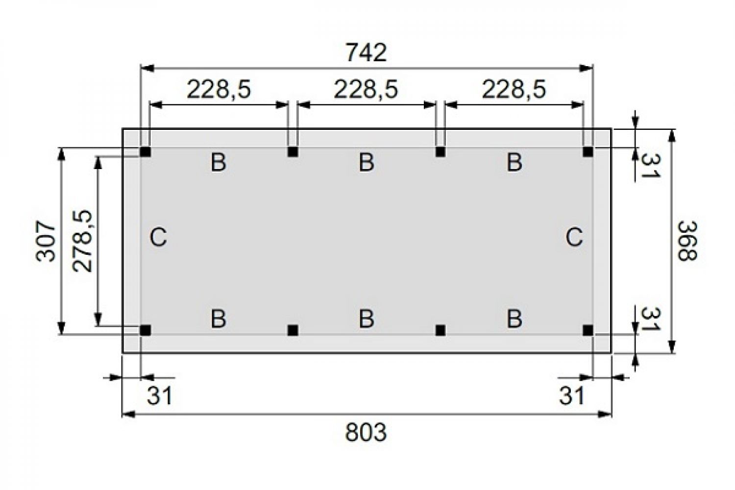 Plattegrond excellent buitenverblijf