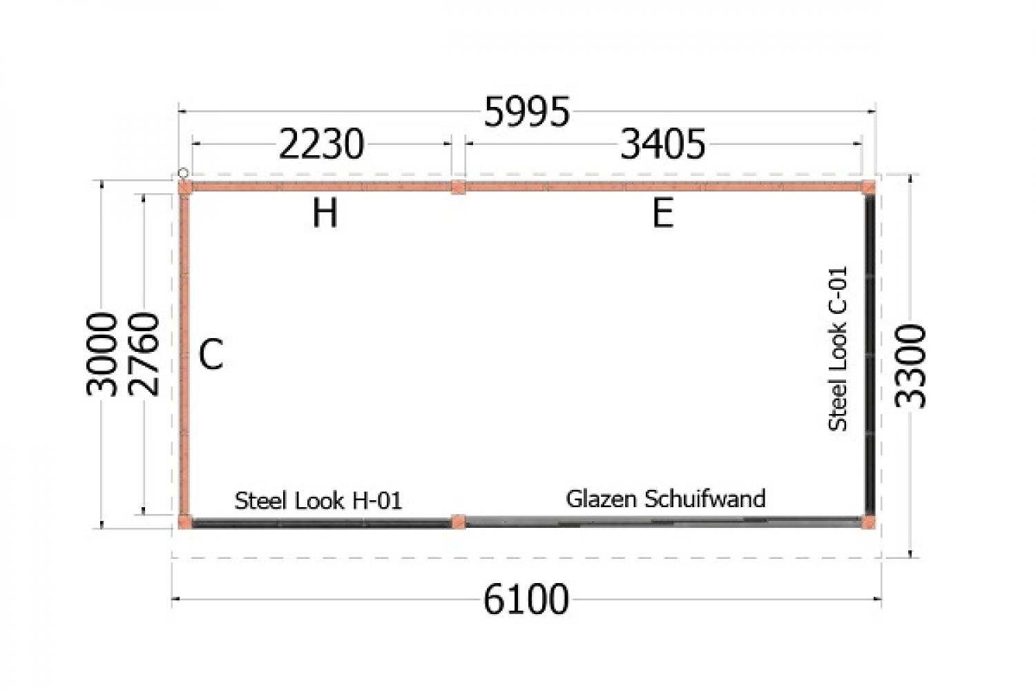 Buitenverblijf casa plattegrond 610x330