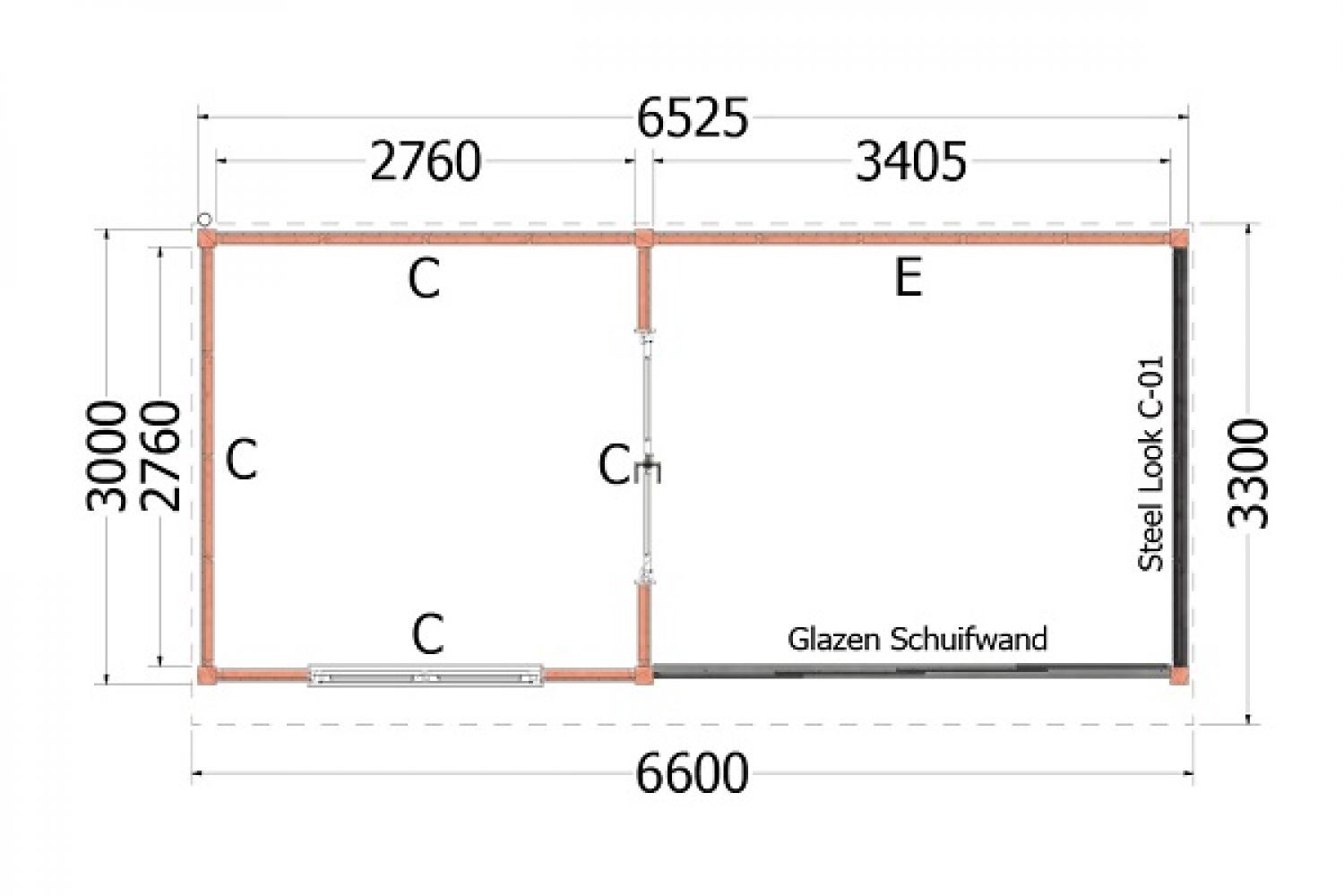 Buitenverblijf Casa 660x330 plattegrond