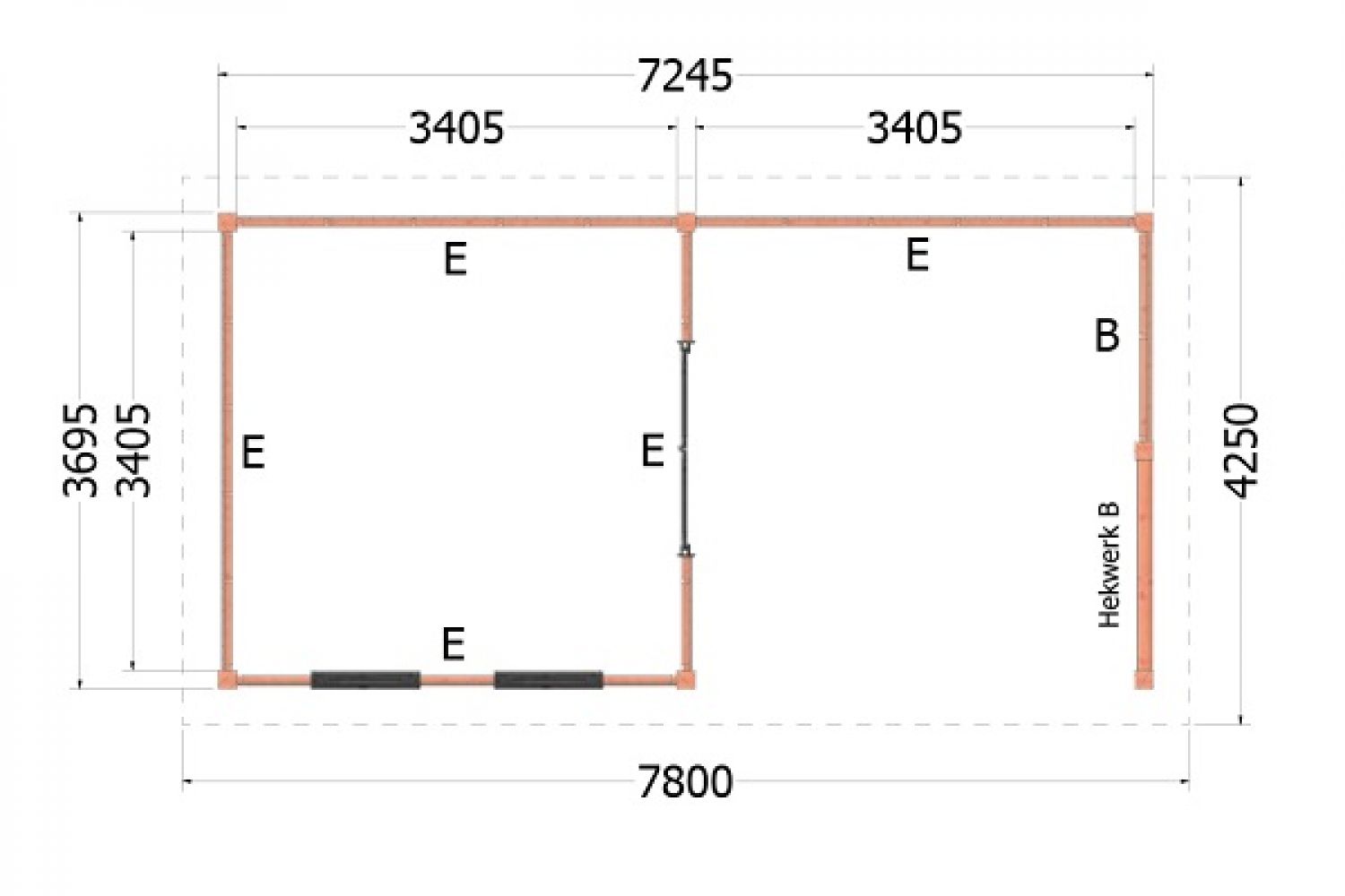 Plattegrond buitenverblijf Florence 780x425 cm