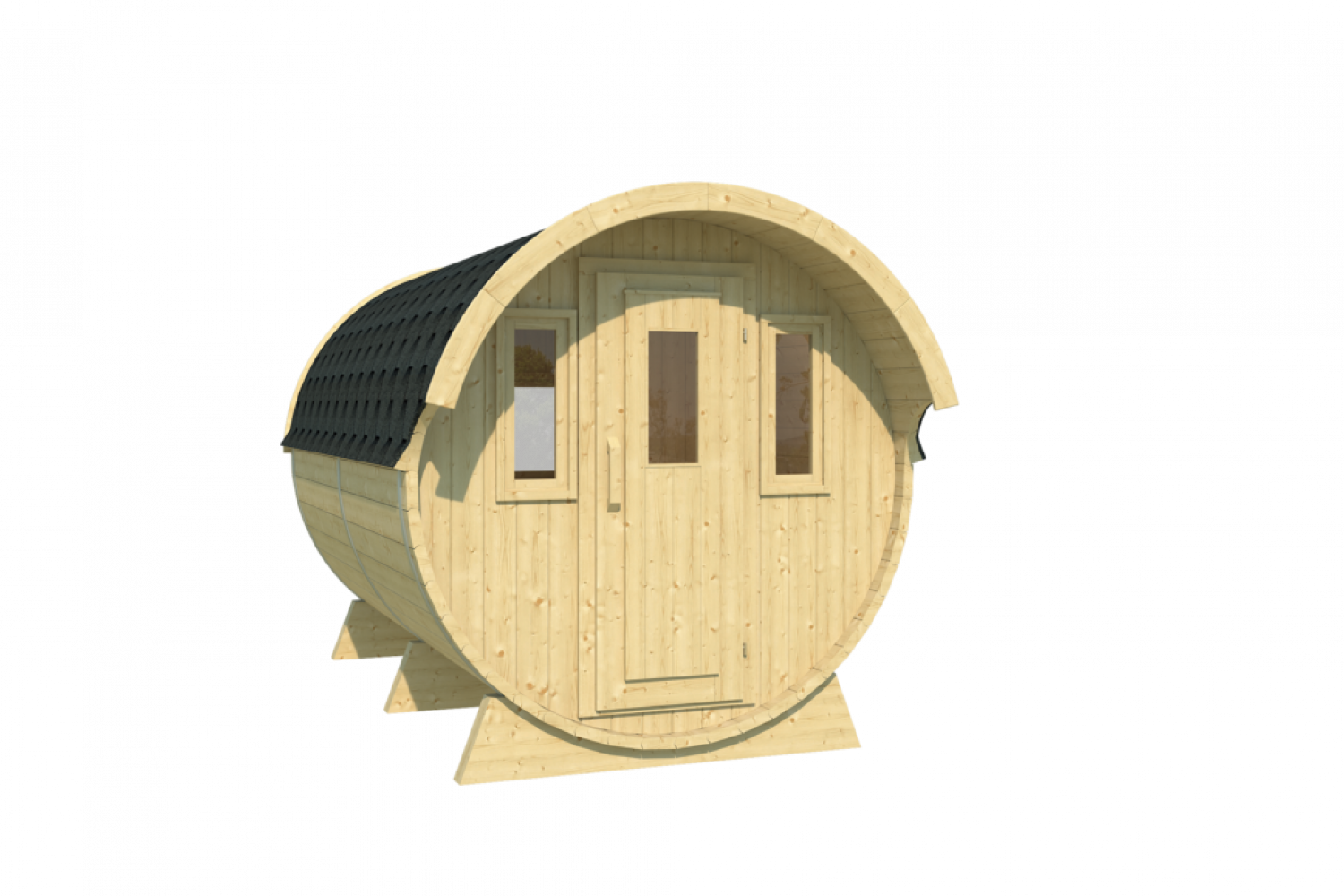 Camping Barrel 3.3 - 215x330 cm -  incl. dakshingles - thermisch gemodificeerd hout