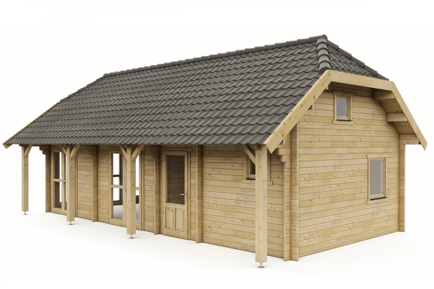 Tuinchalet 1020x480 cm + zijluifel 990x85 cm 50 mm