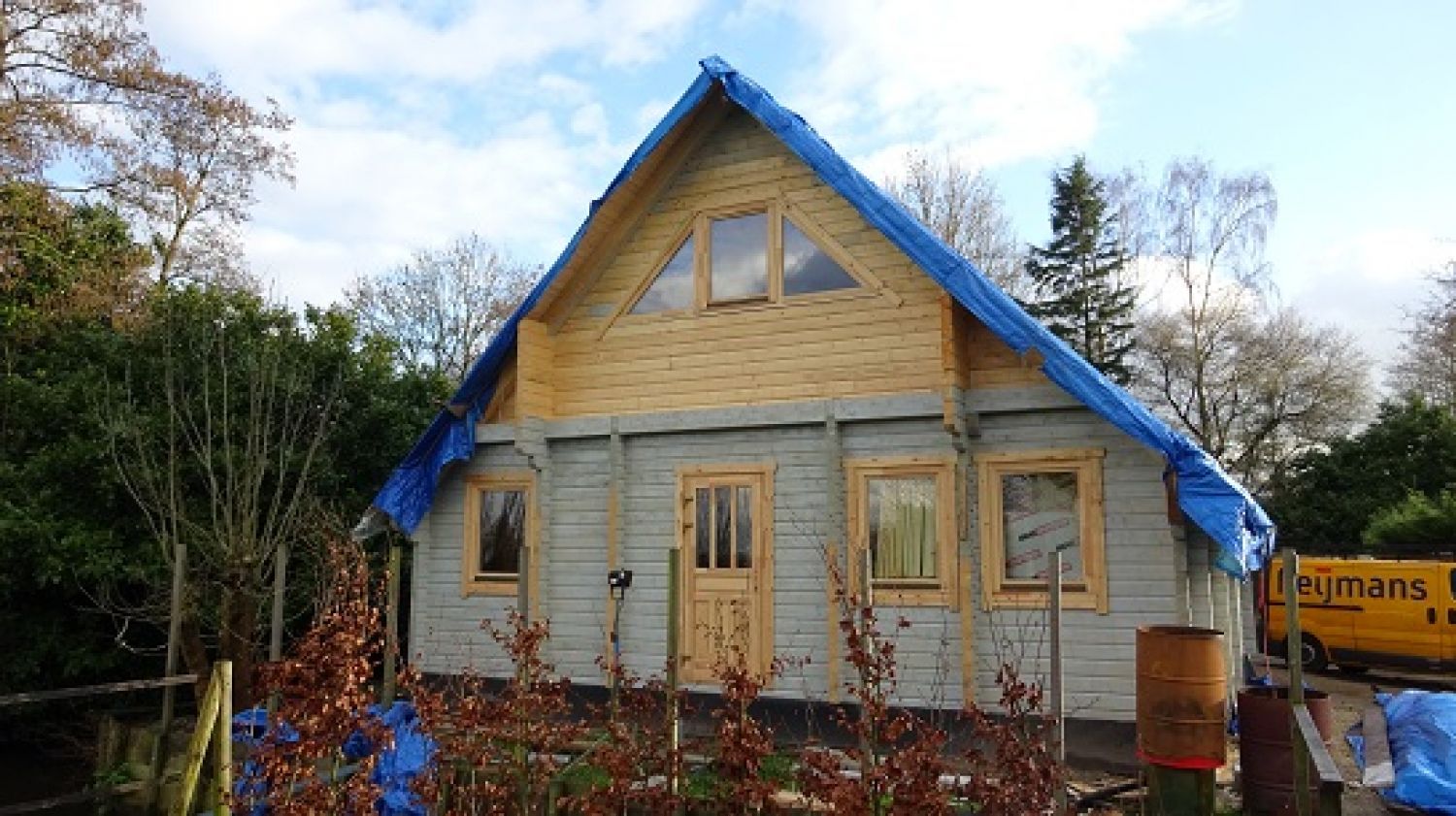 Achterzijde chalet Noorwegen