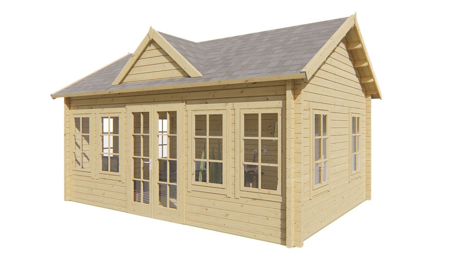 Blokhut Clockhouse Trevor 70mm 550x400 cm - Groen geïmpregneerd
