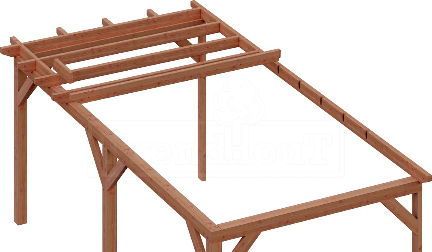 Aanbouwveranda Lucca 540x325 cm - Plat dak model links