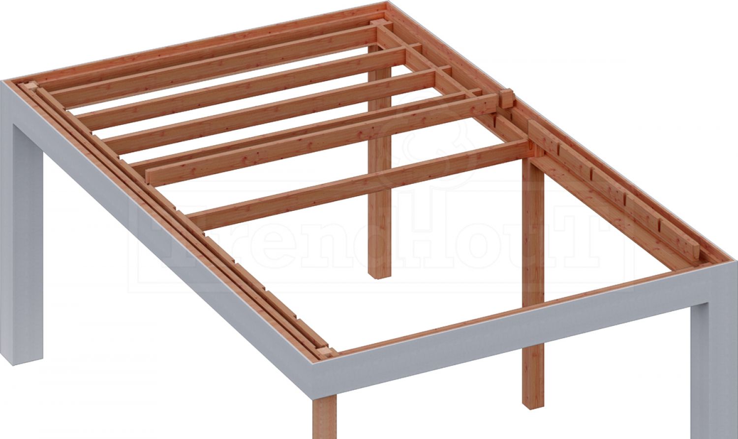 Buitenverblijf Verona 915x400 cm - Plat dak model links