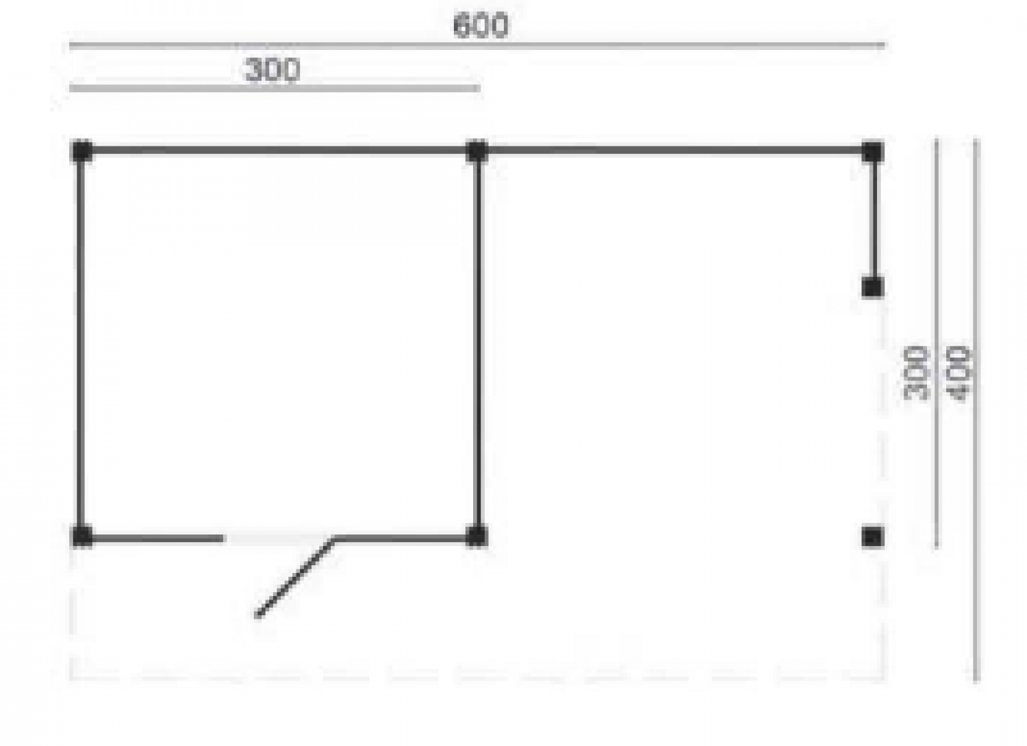 OP=OP! Lariks/Douglas DIY kapschuur Markelo 600x400 cm plattegrond