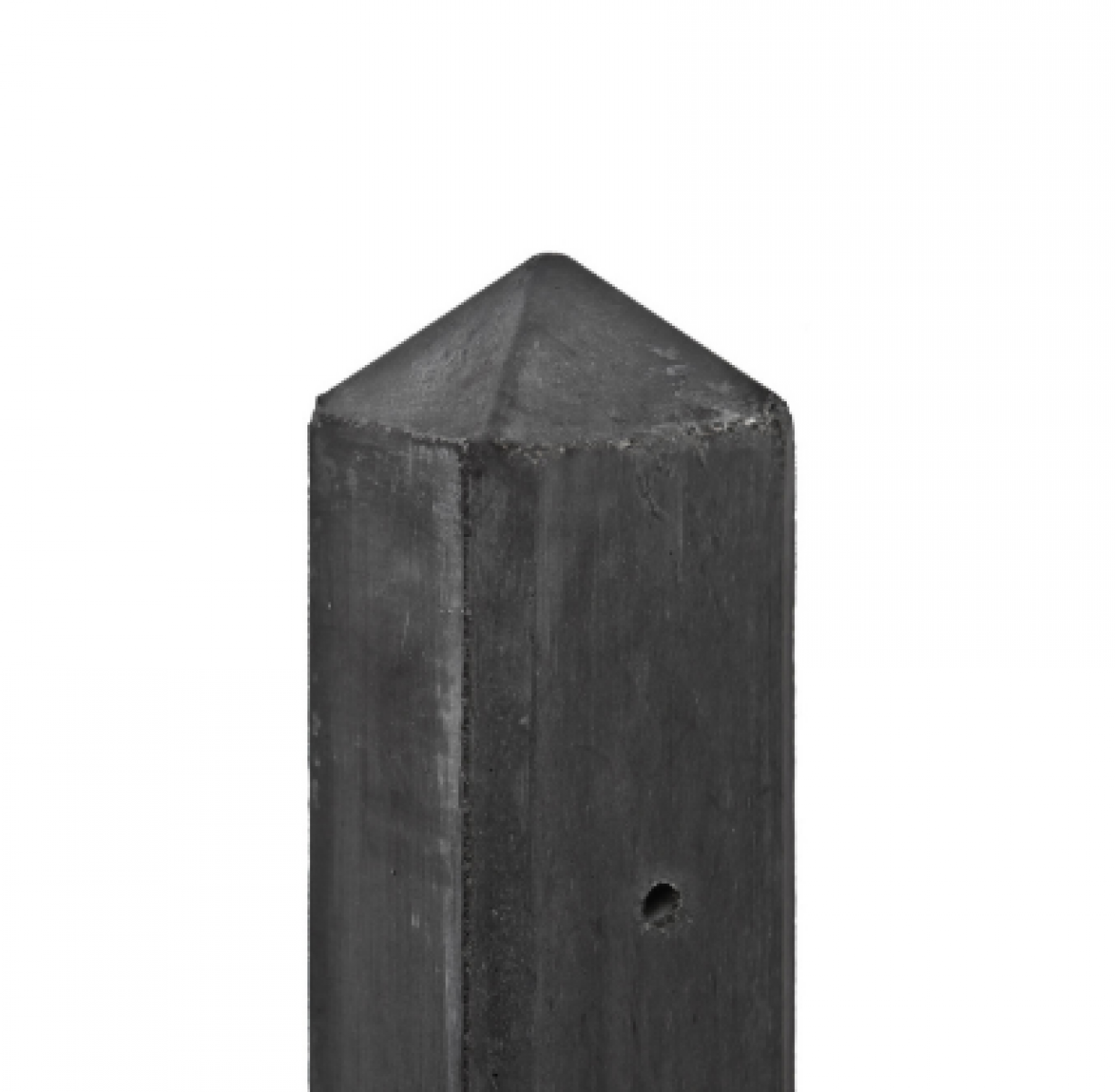Betonnen hoekpaal antraciet met diamant kop 10x10x278cm voor schermen 180cm hoog