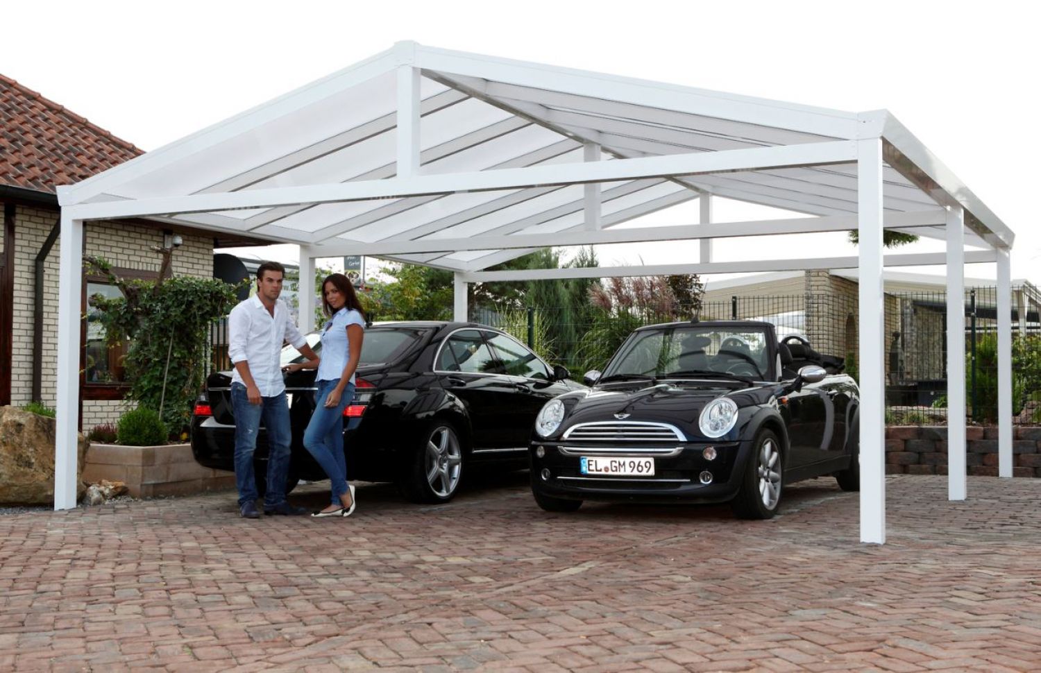 Aluminium Zadeldak Carport 600x500 cm Type B