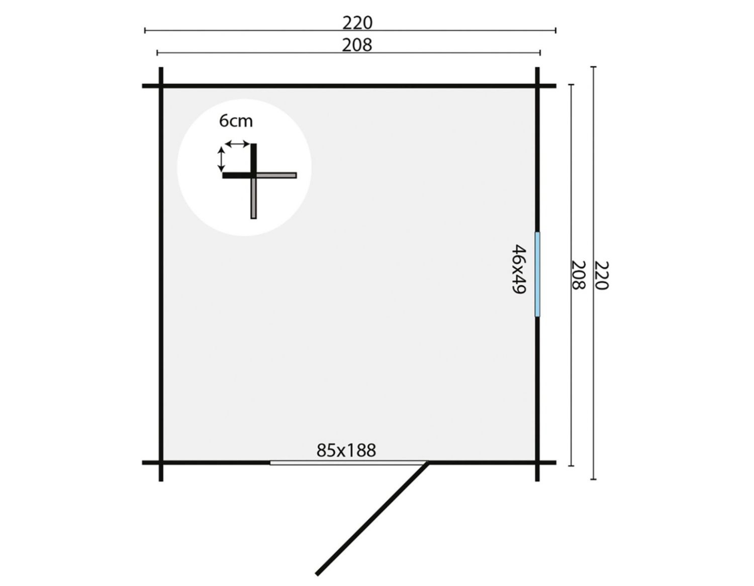 Blokhut Eigo 220x220 cm