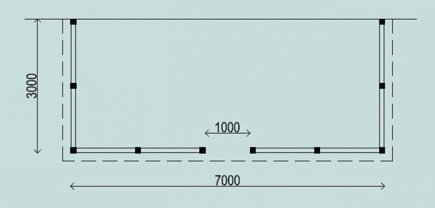 Aanbouwveranda Emma AE25 - 700x300 cm
