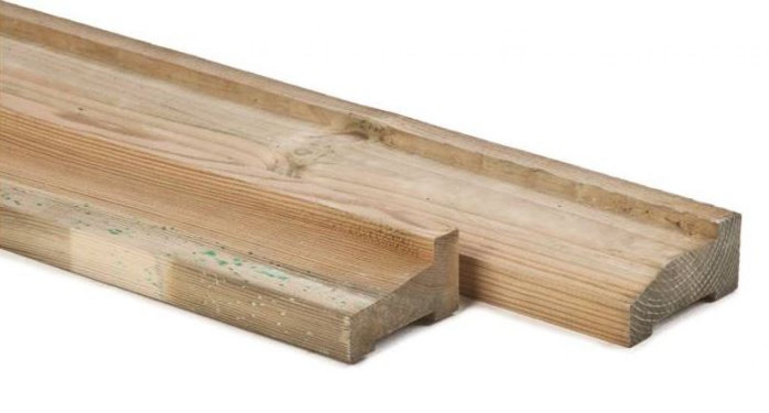 Funderingsbalken geïmpregneerd robuust (voor blokhutten v/a 45 mm wandikte)