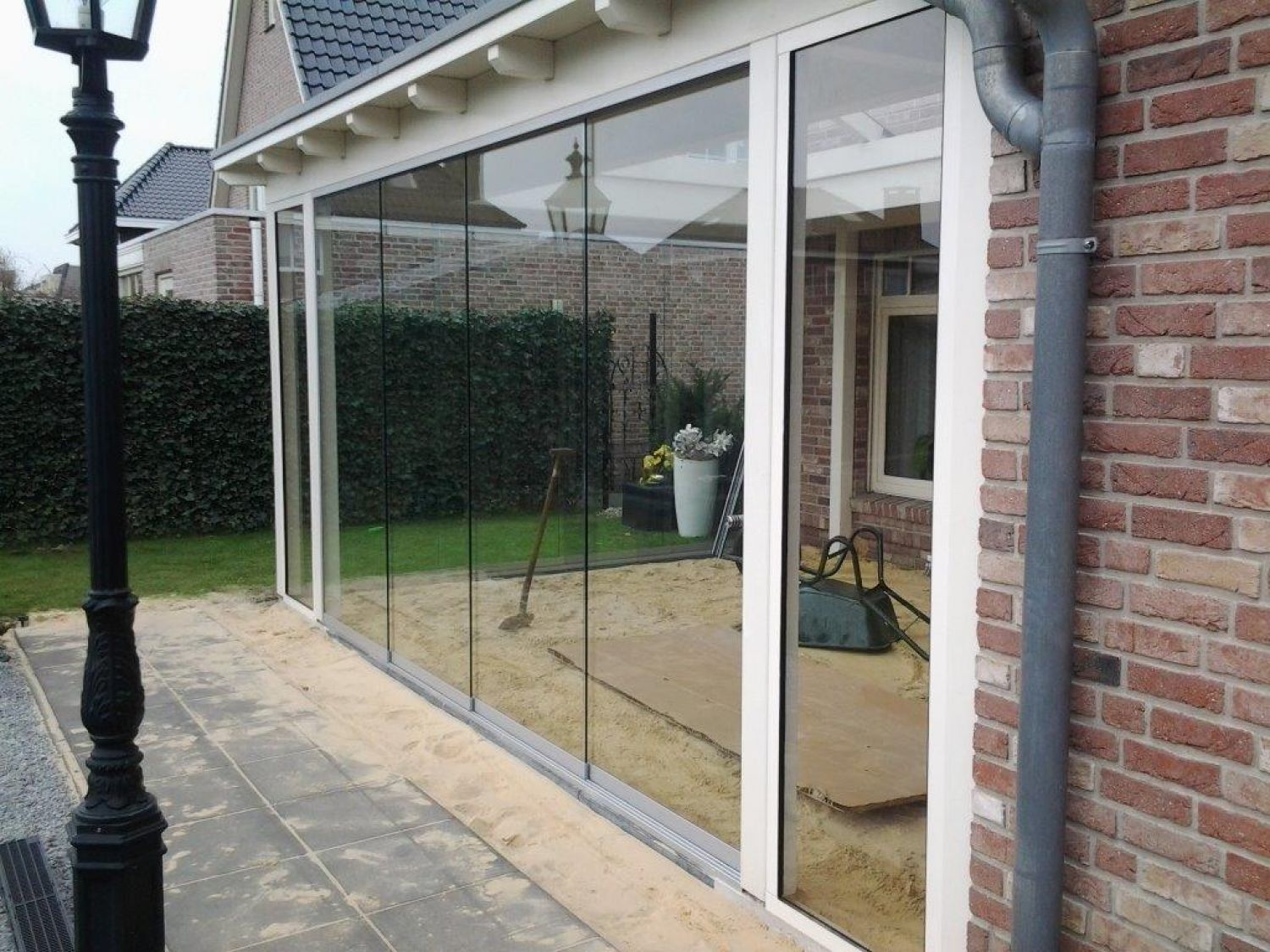 Glasschuifwand Profiline 4 spoor breedte 450 cm