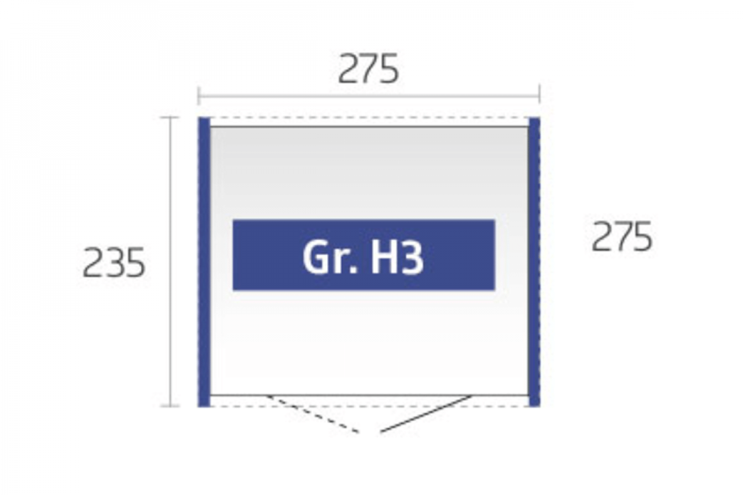 Metalen berging Highline H3 275x235x222 cm met dubbele deur