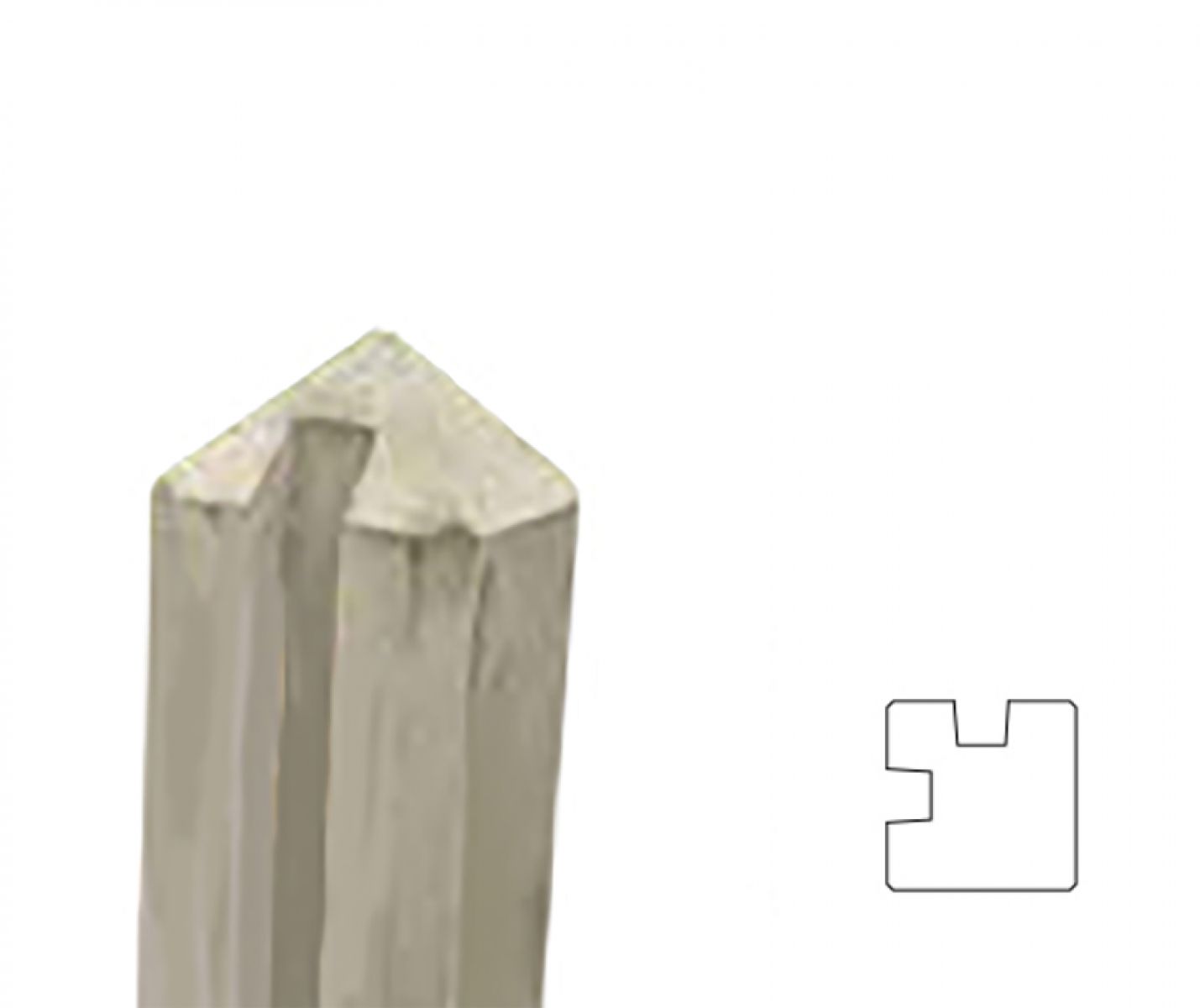 Betowood Beton Hoekpaal Grijs 11.5x11.5x278 cm