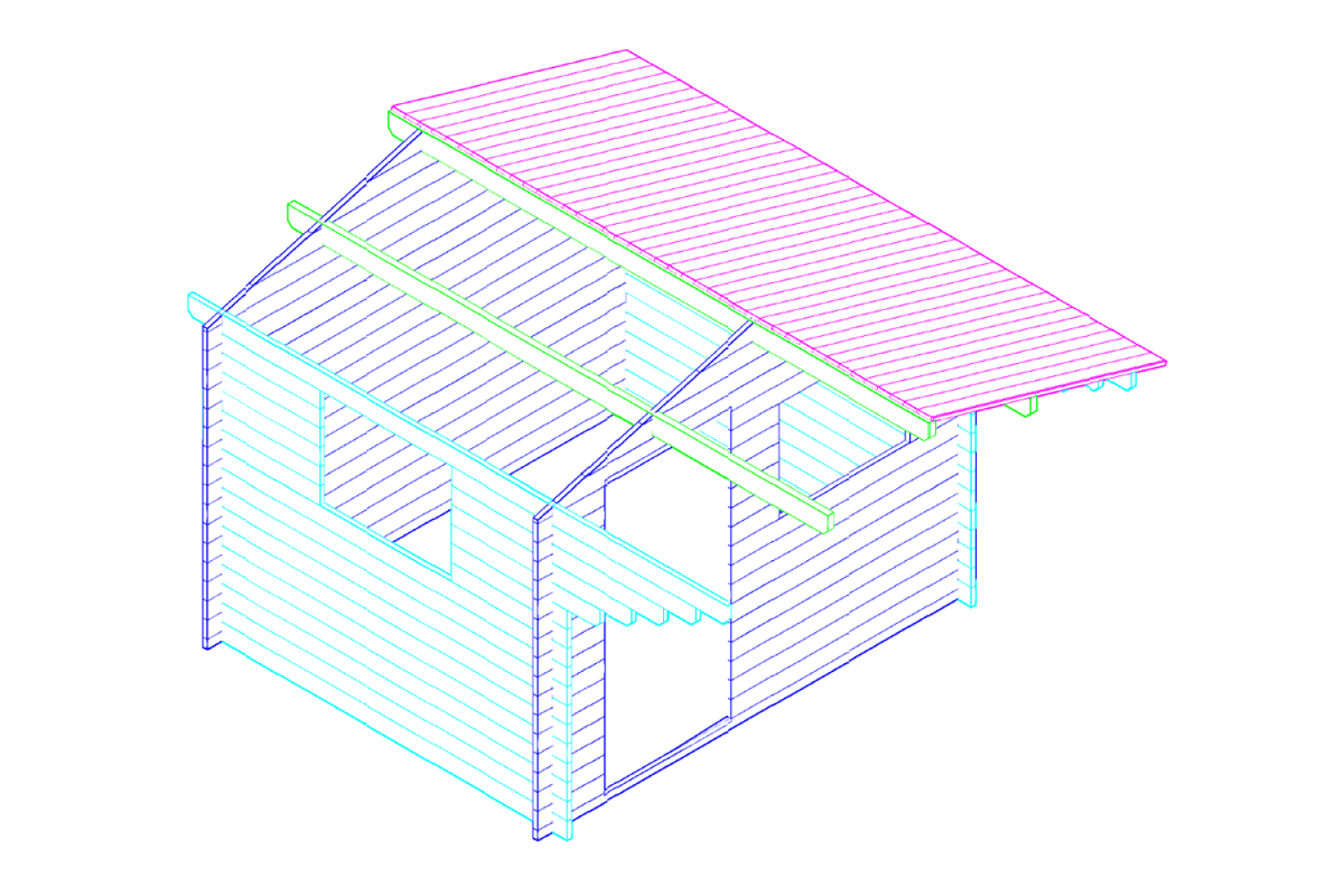 Blokhut 3026 300x250 cm - gecoat