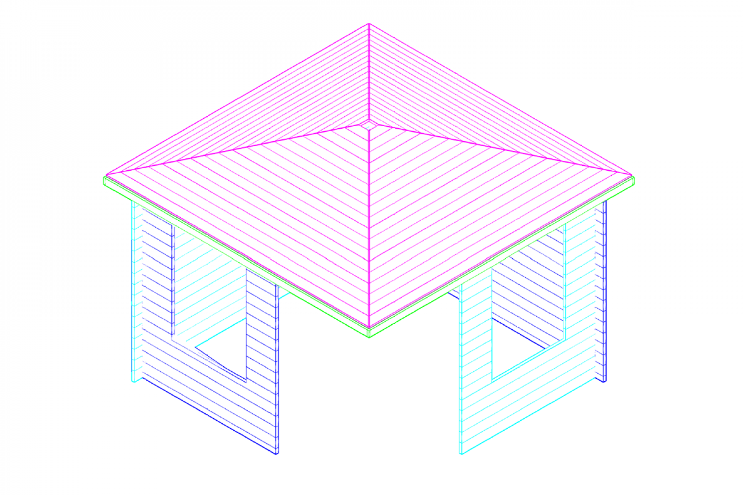 Blokhut 3055G 300x300 cm