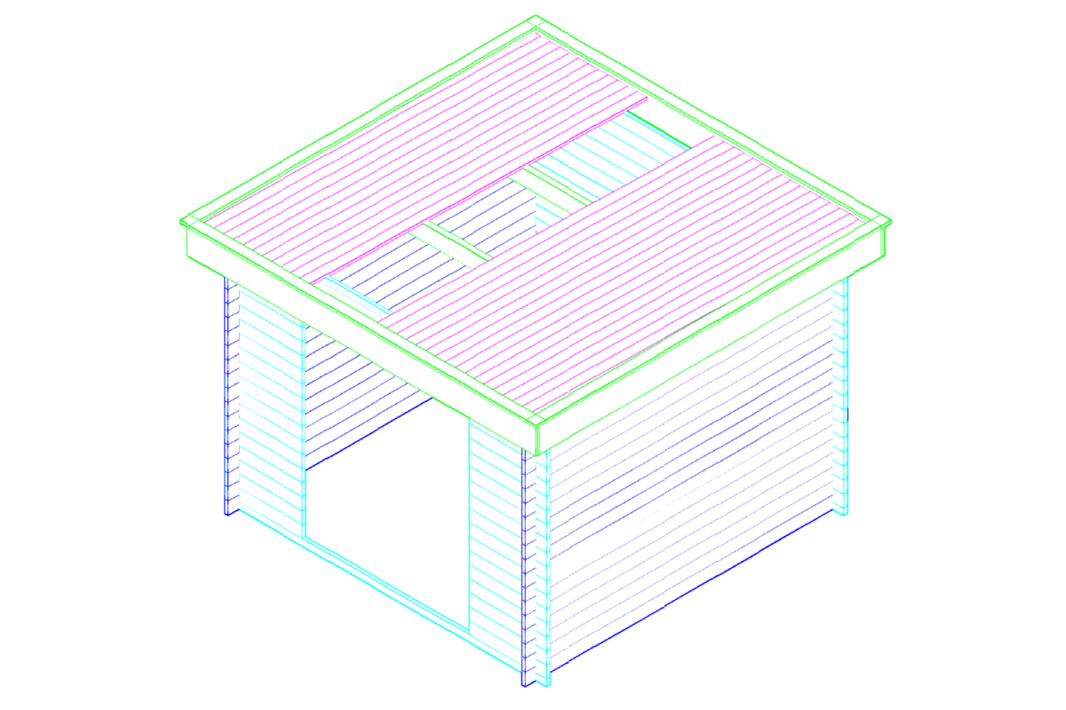 Blokhut 330M 300x300 cm - gecoat