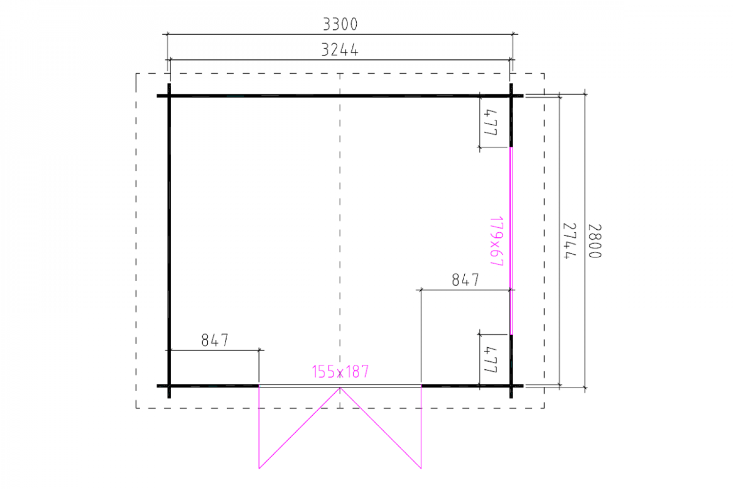 Blokhut 3530K 350x300 cm