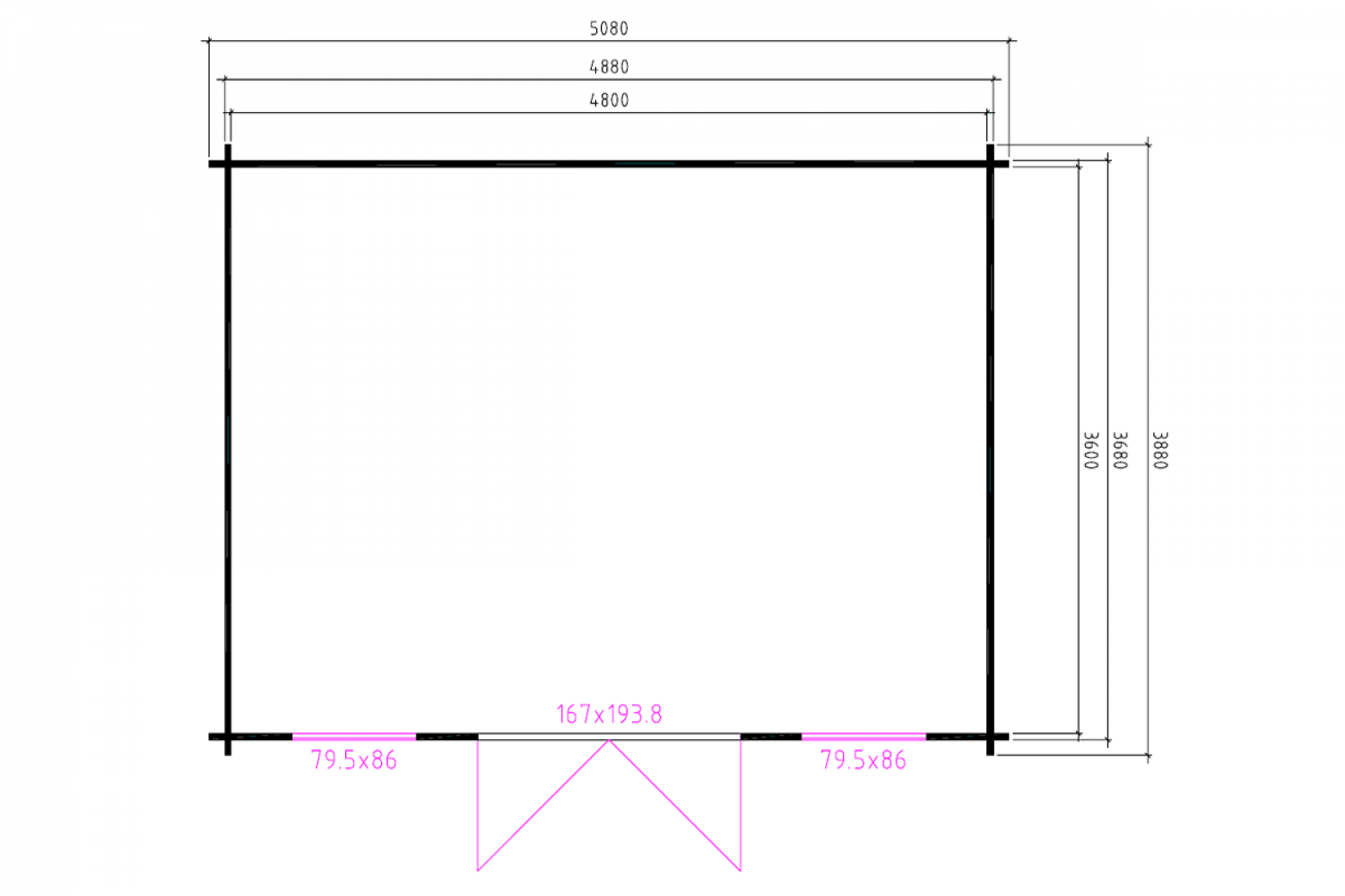 Blokhut 5139 508x388 cm - gecoat