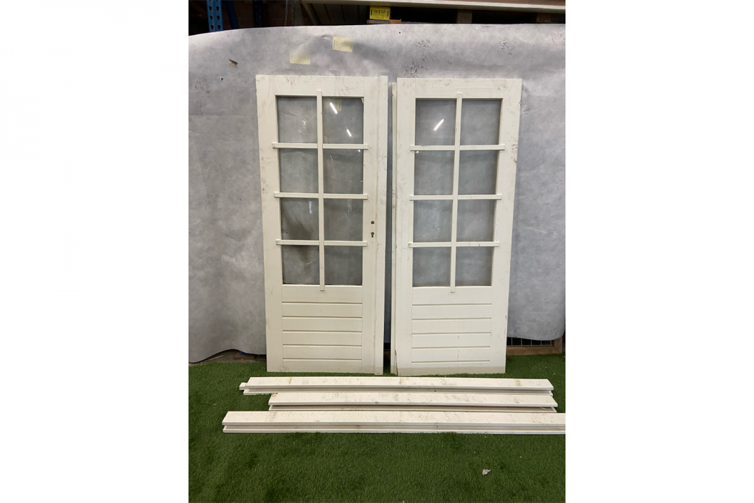 Dubbele tuindeur wit gecoat 160x192 cm - Beschadigd - SALE01869