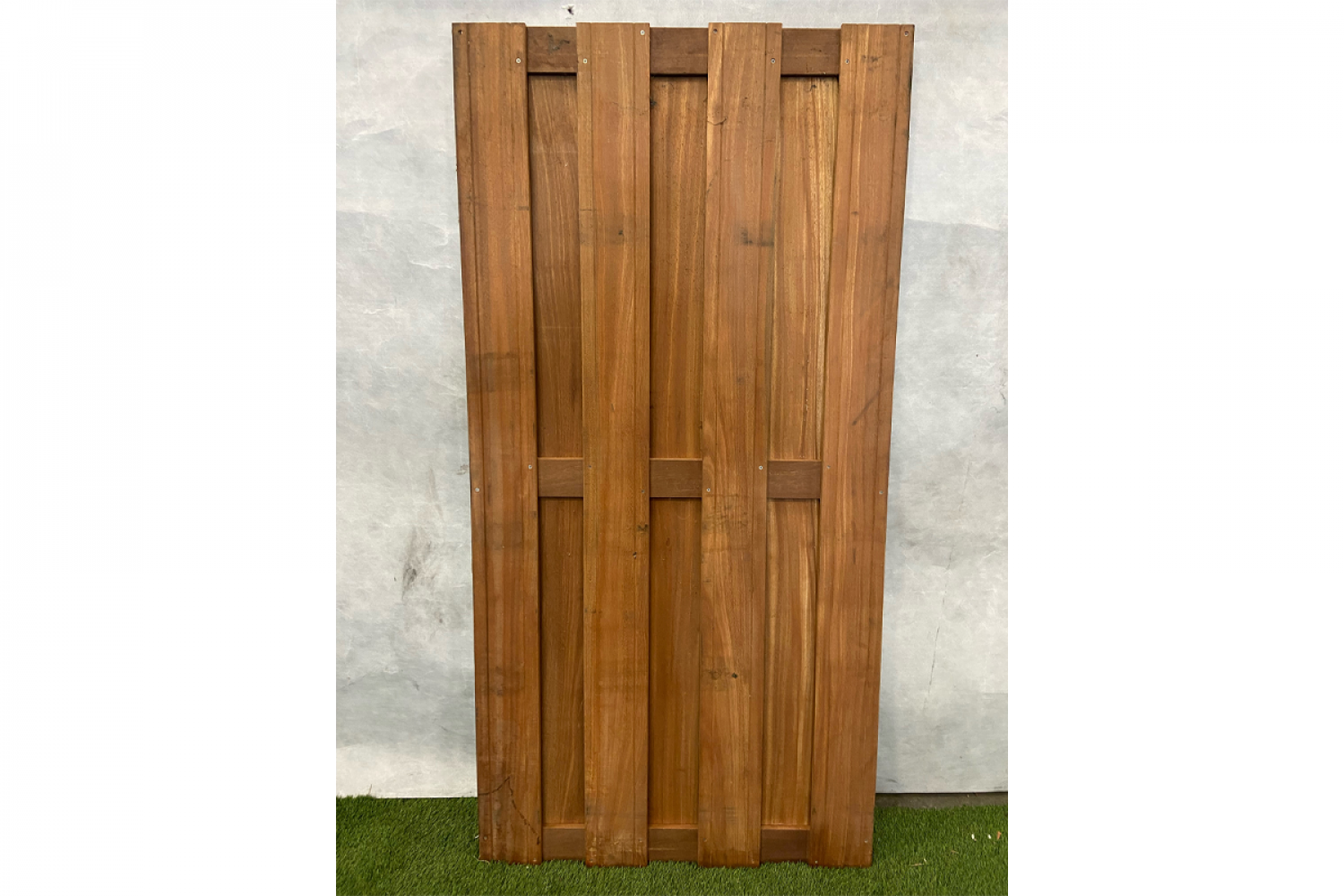 Hardhouten tuinscherm 90x180 cm - Zwarte vegen - SALE01885