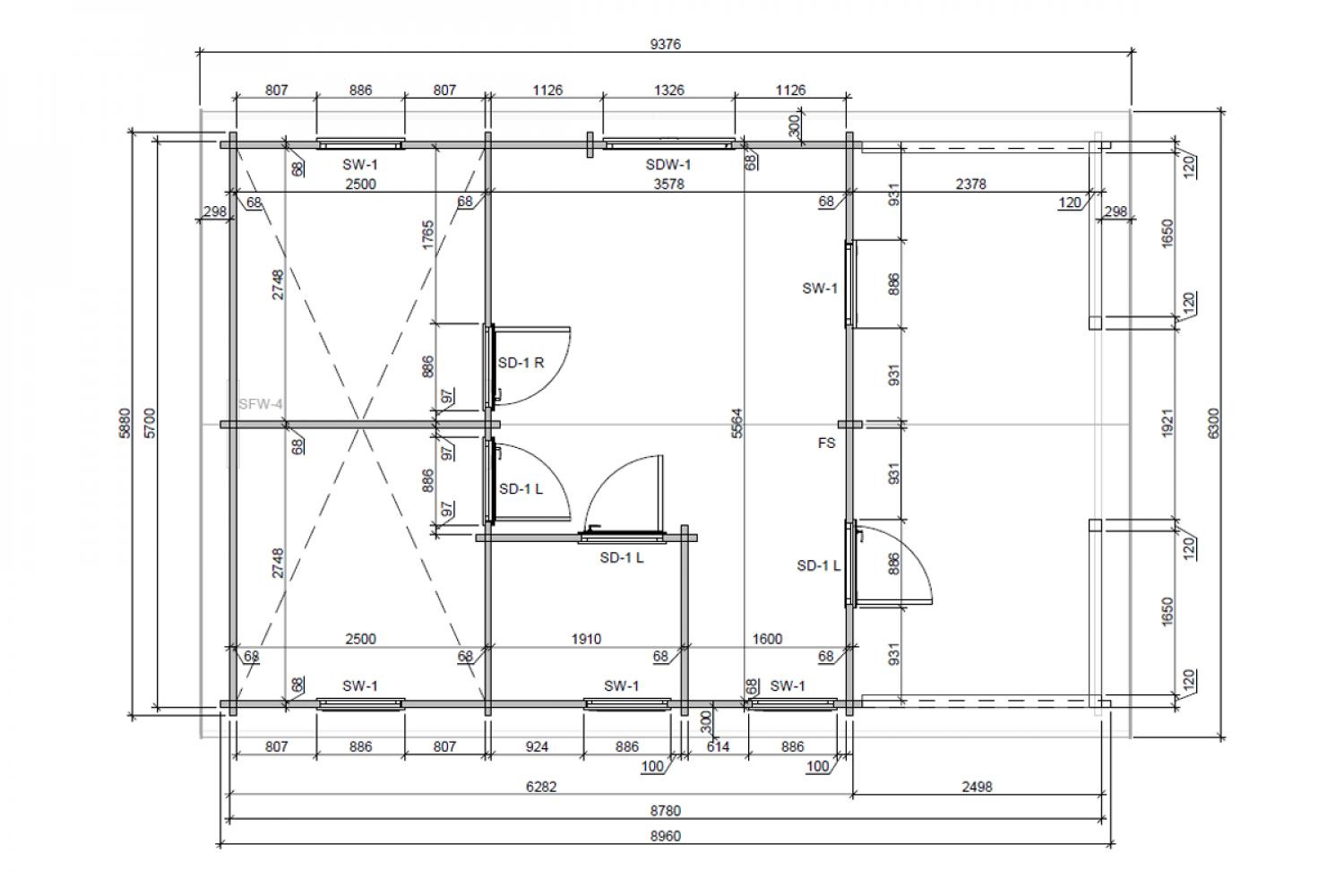 Chalet Innsbruck incl. slaapzolder - 588x896cm - 68mm