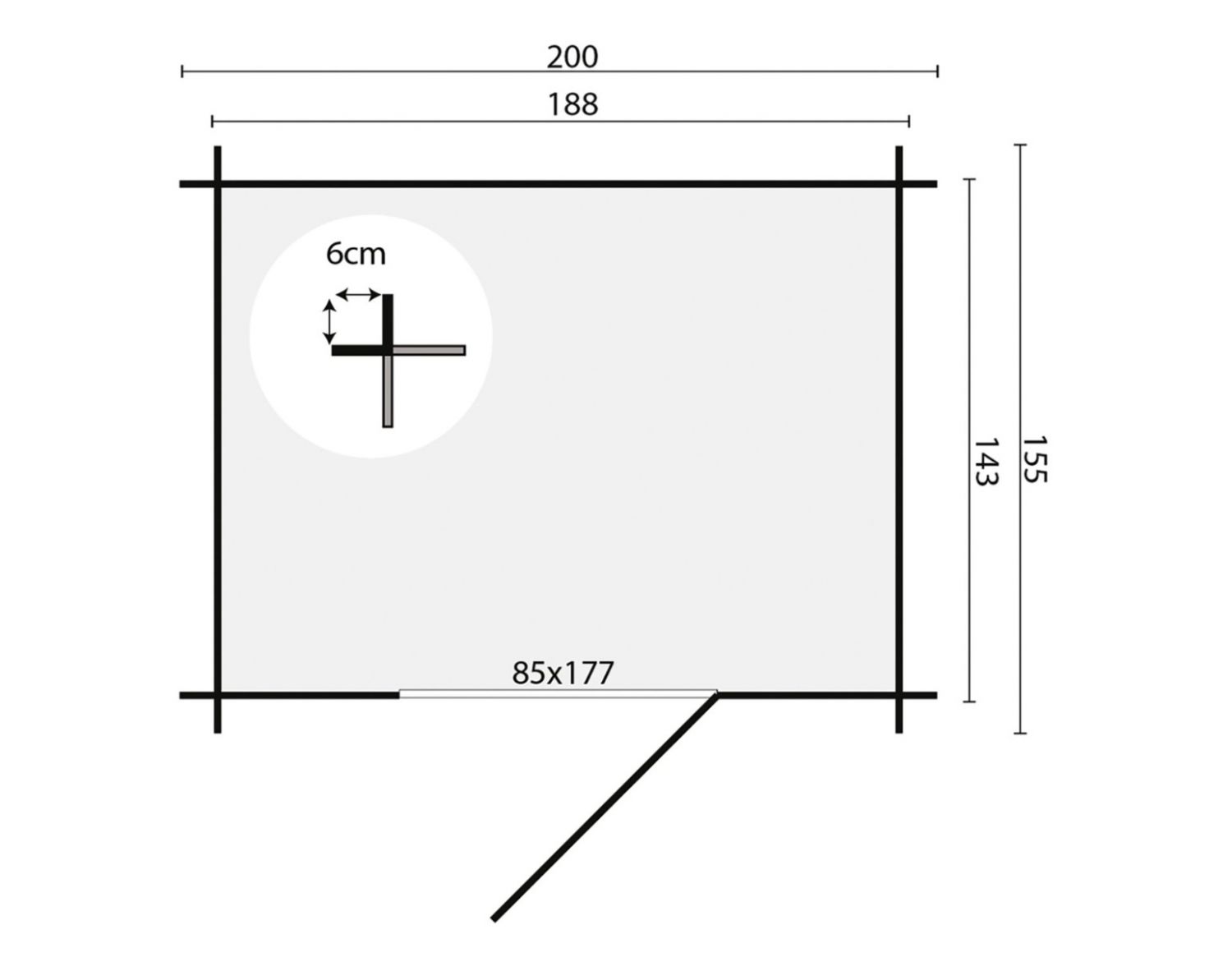 Blokhut Irina 200x155 cm - Red class wood geïmpregneerd