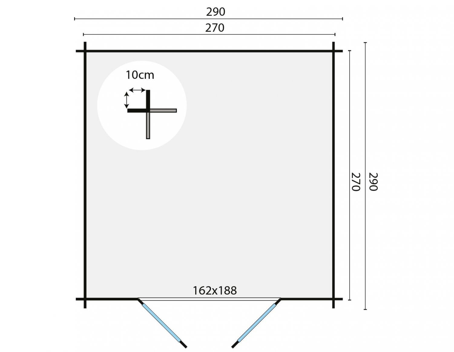 Blokhut Jörgen 290x290 cm - Groen geïmpregneerd