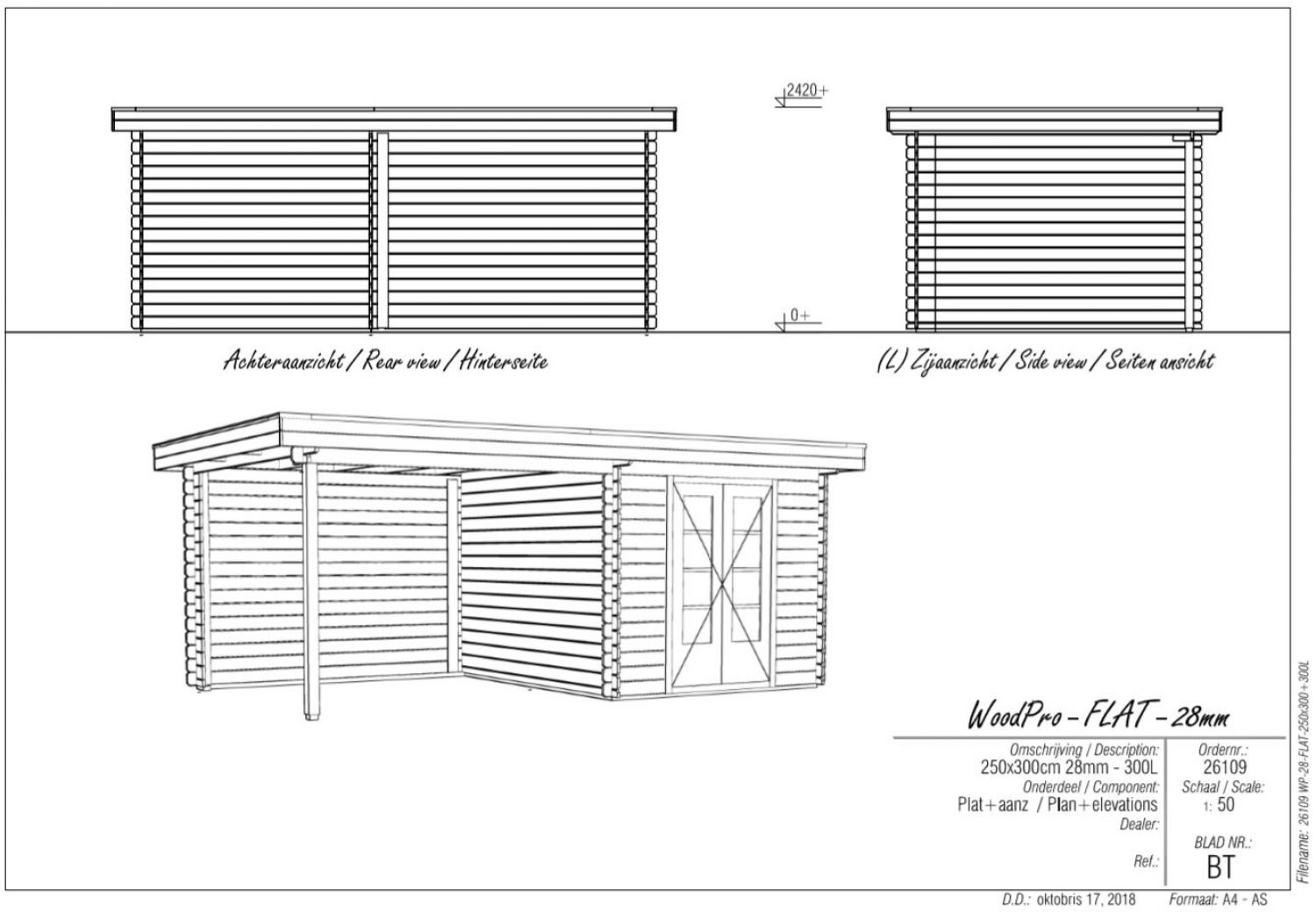 Blokhut Kaapstad - tekening