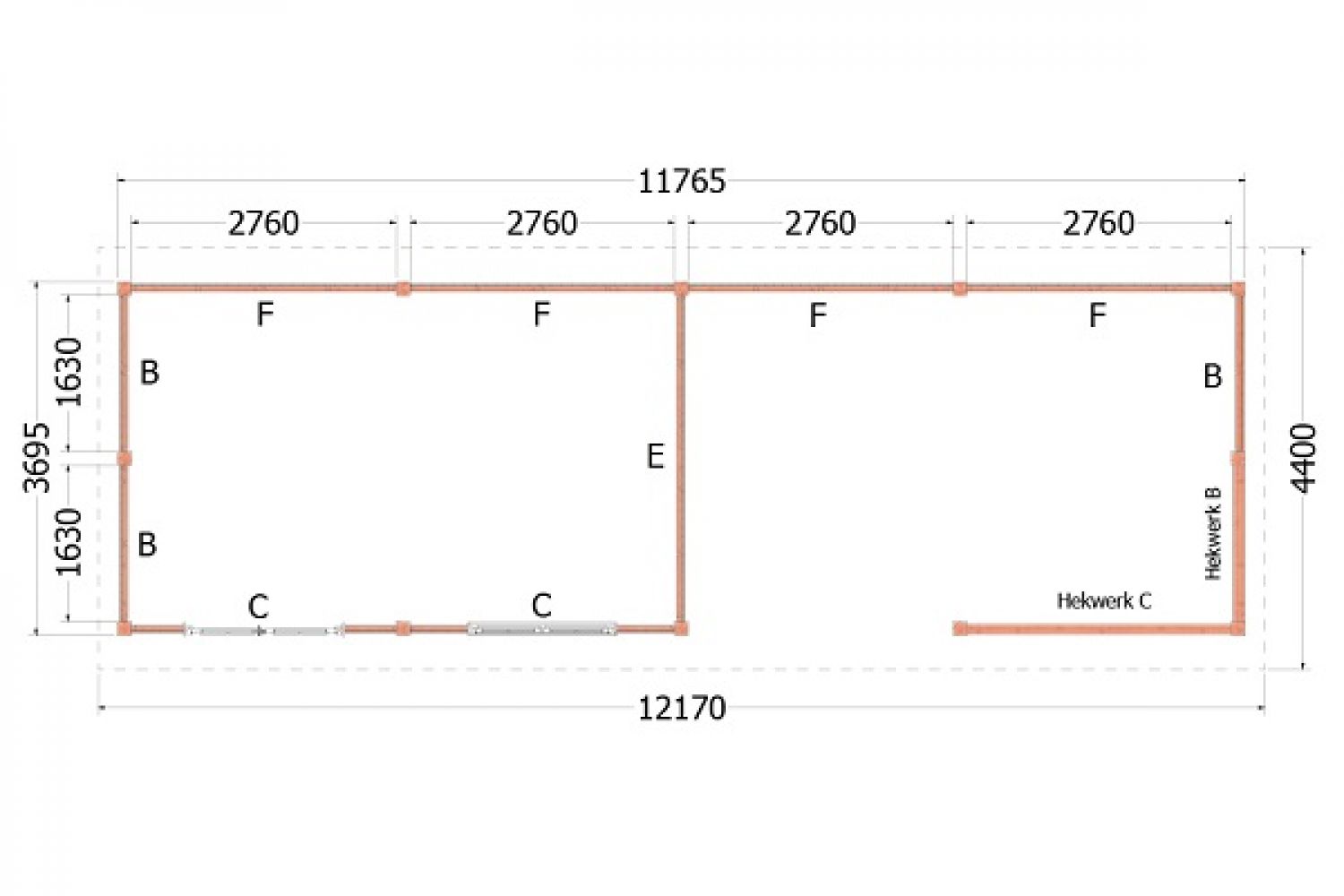 Kapschuur de Hoeve XL plattegrond