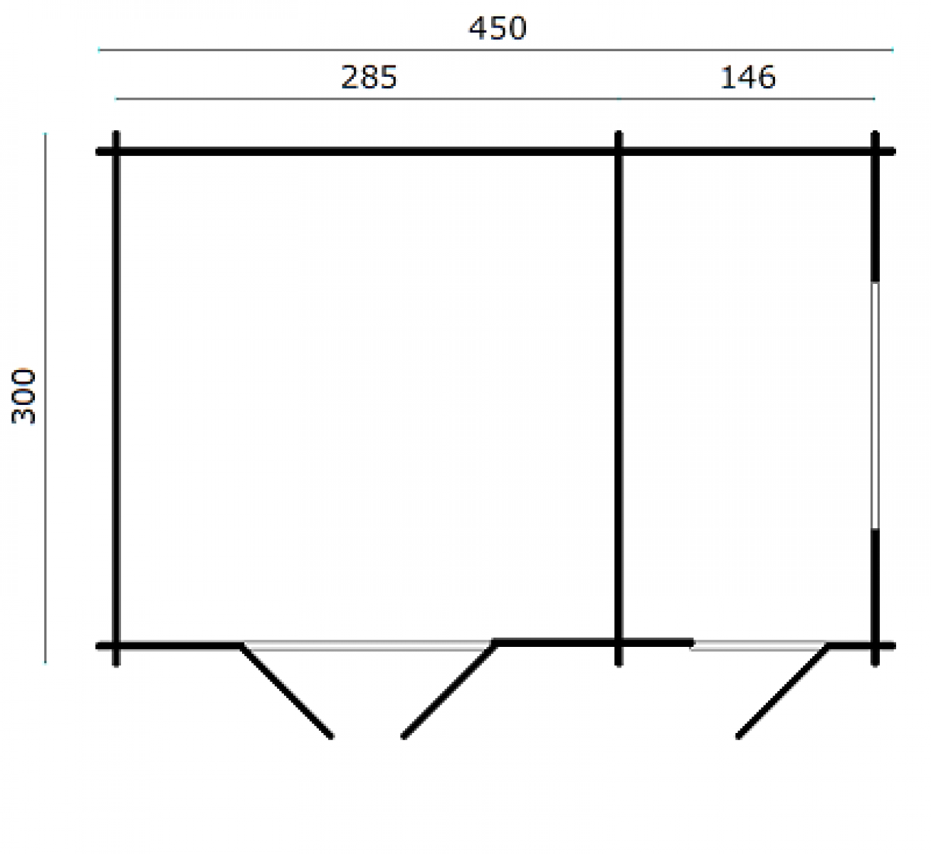 Blokhut Fraga 450x300 cm