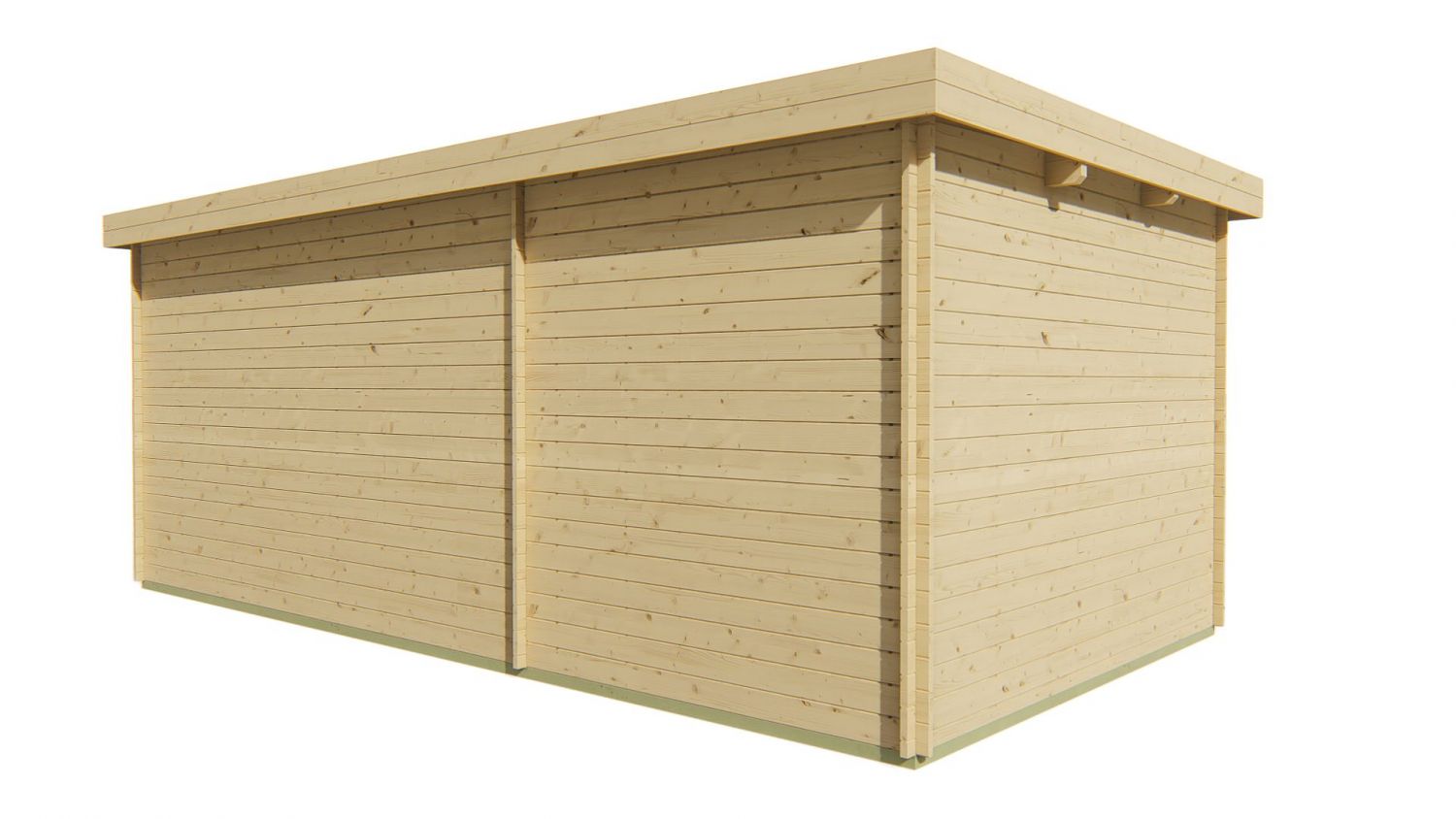 Blokhut Megamodern 200x300 cm + zijluifel 375 cm - Groen geïmpregneerd