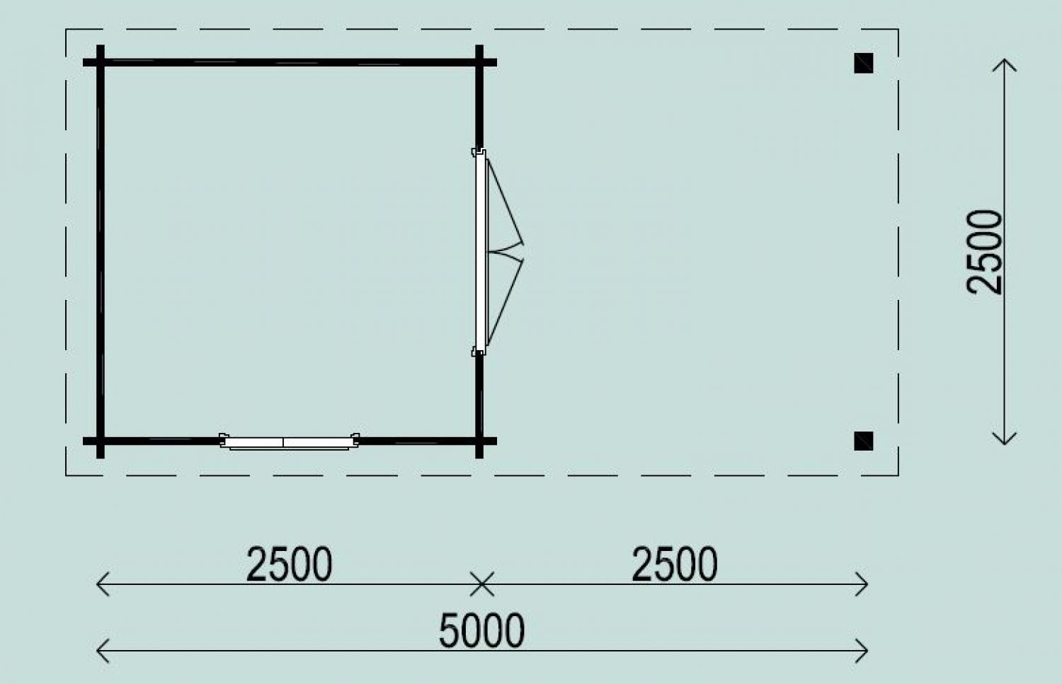 Lugarde Blokhut München 270x520 cm 44 mm