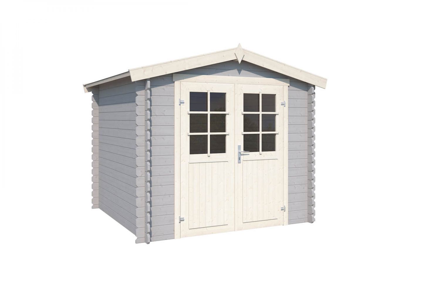 Blokhut Ingo 230x175 cm - Platinum Grey-Wit gecoat secondary