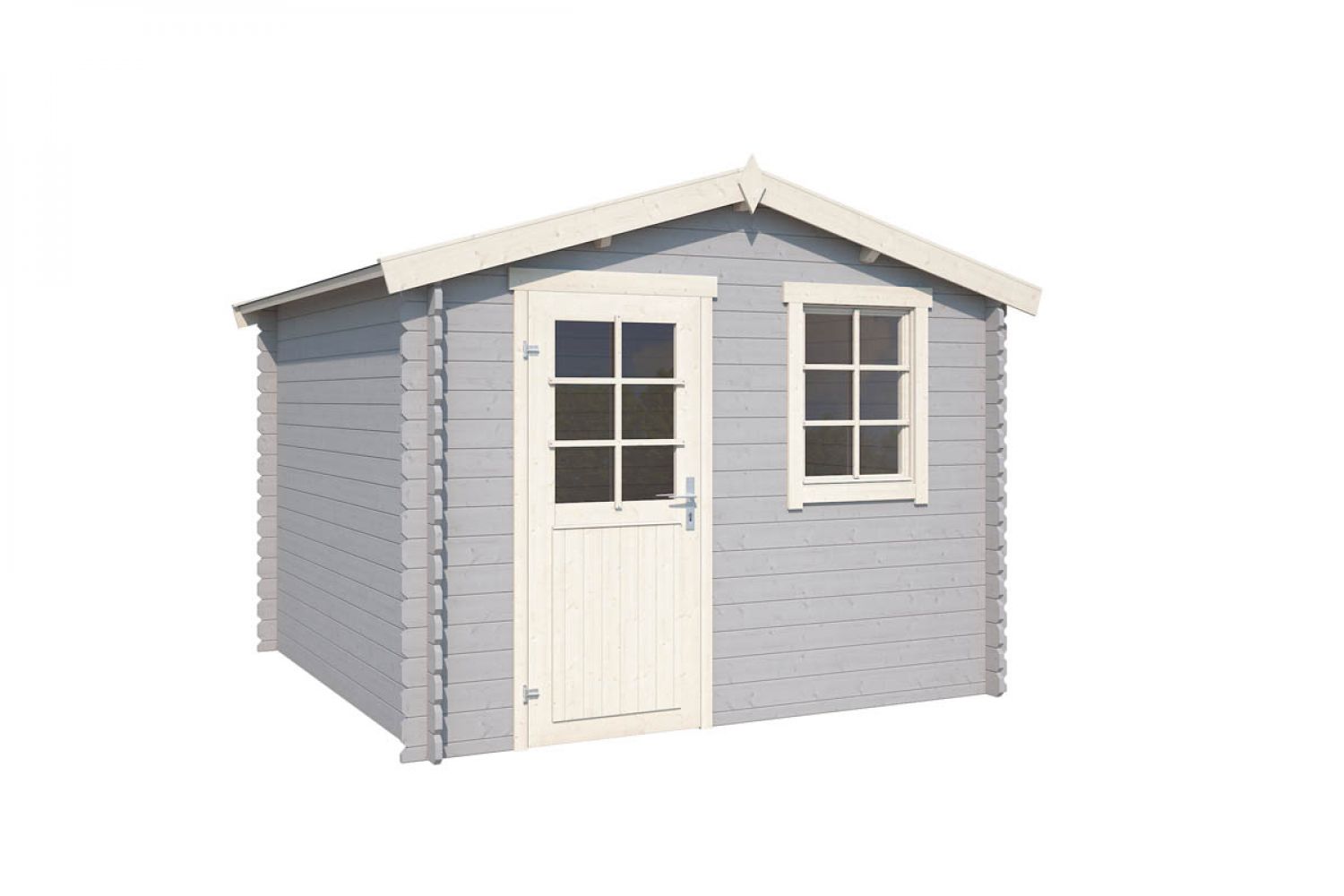 Blokhut Nina 275x275 cm - Platinum Grey-Wit gecoat secondary