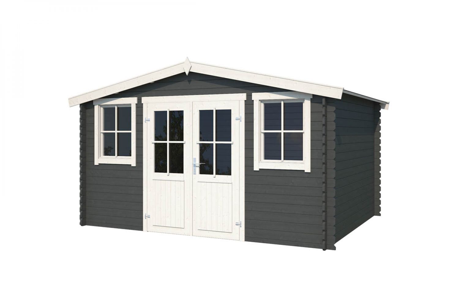 Blokhut Dallas 376x292 cm - Carbon Grey-Wit gecoat secondary