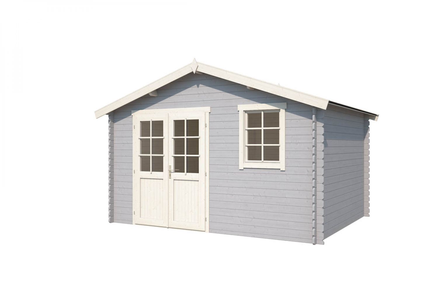 Blokhut Arvid 380x300 cm - Platinum Grey-Wit gecoat secondary