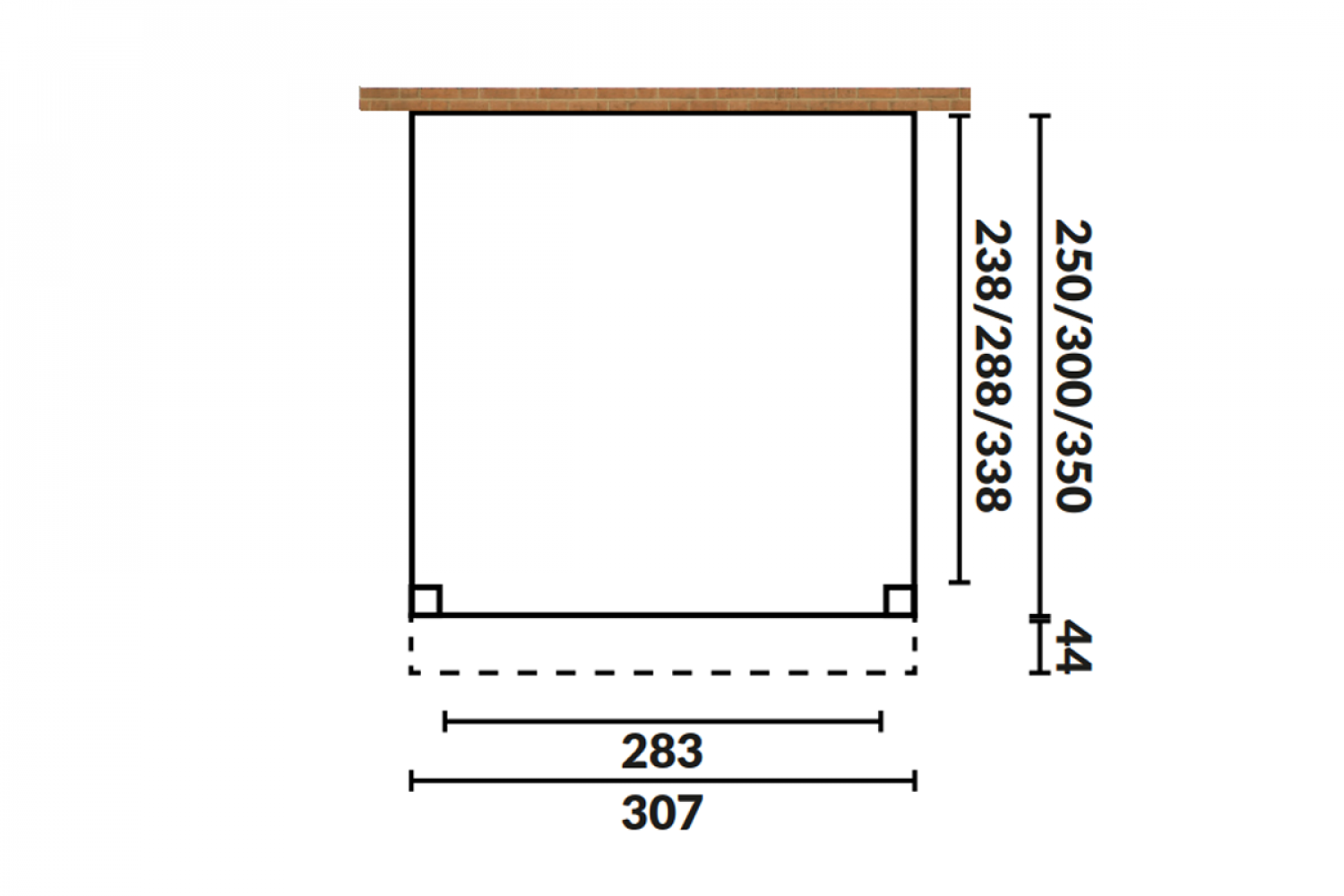 Aanbouwveranda OBLIQUE Schuin dak - 300 x 400 cm
