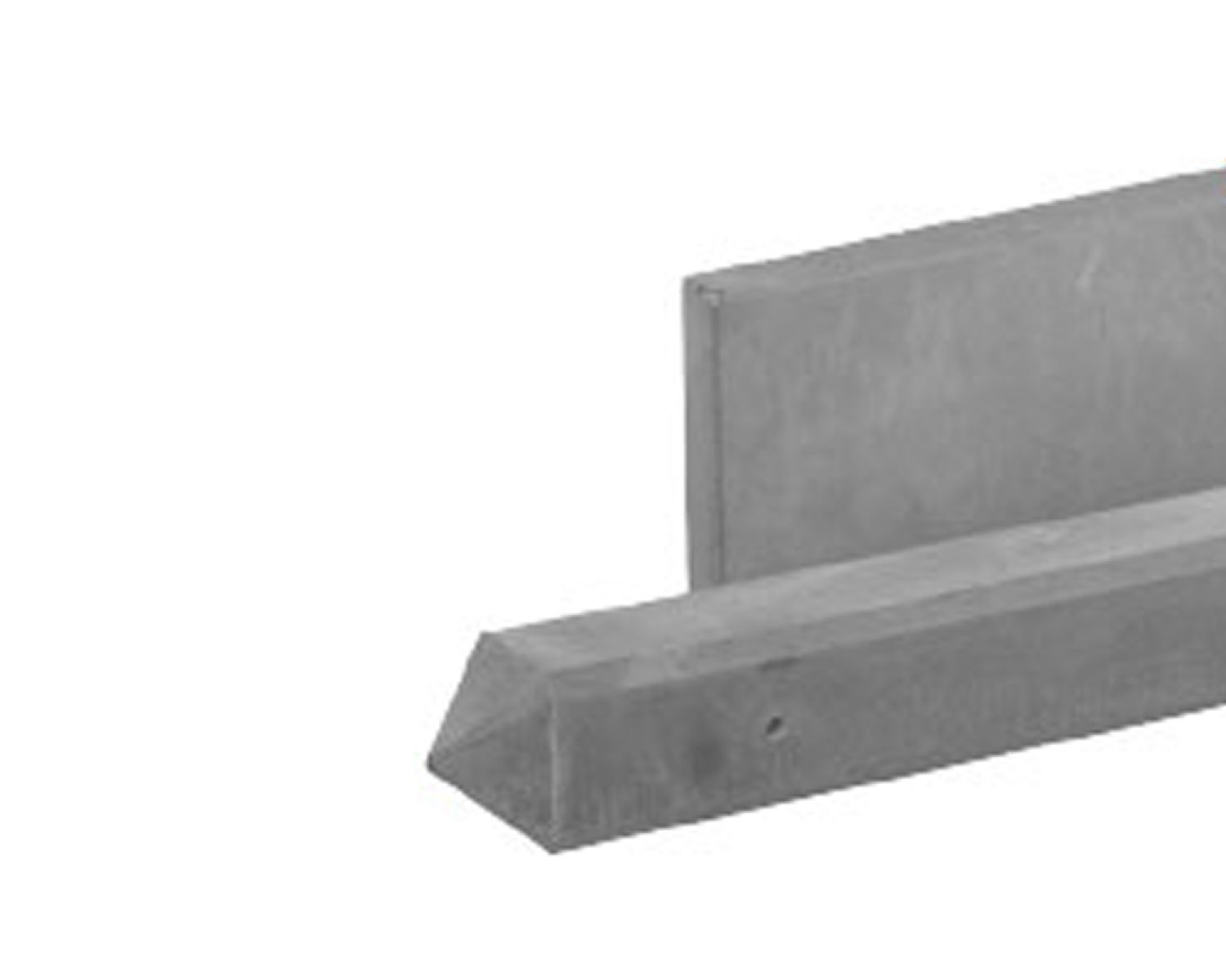 Beton Tussenpaal grijs 10x10x310 cm met diamantkop 2 betonplaten | Van Kooten
